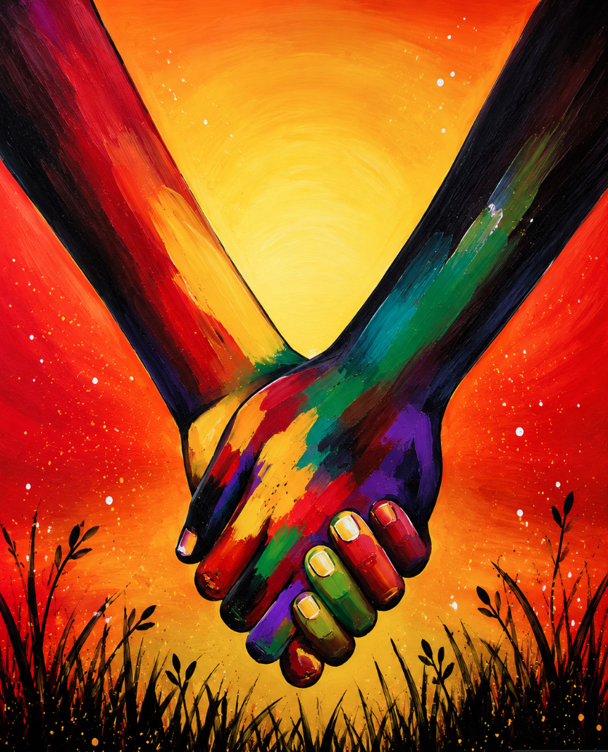 One hand to another